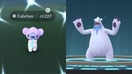 Shiny Cubchoo and Beartic as they appear in Pokemon GO (Image via The Pokemon Company)